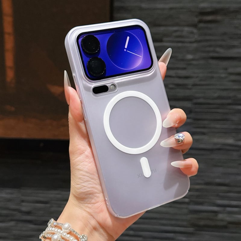 Carcasă dură din PC, transparentă, cu magnet pentru Xiaomi 17 Pro Max, finisaj mat, decupaj mare pentru cameră, design minimalist