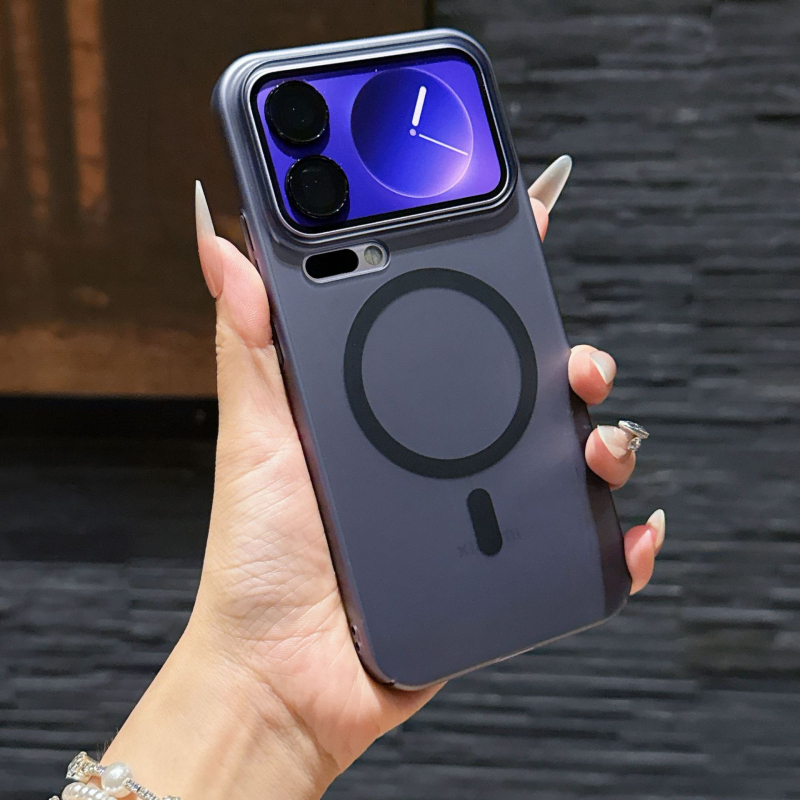 Carcasă dură din PC, transparentă, cu magnet pentru Xiaomi 17 Pro Max, finisaj mat, decupaj mare pentru cameră, design minimalist