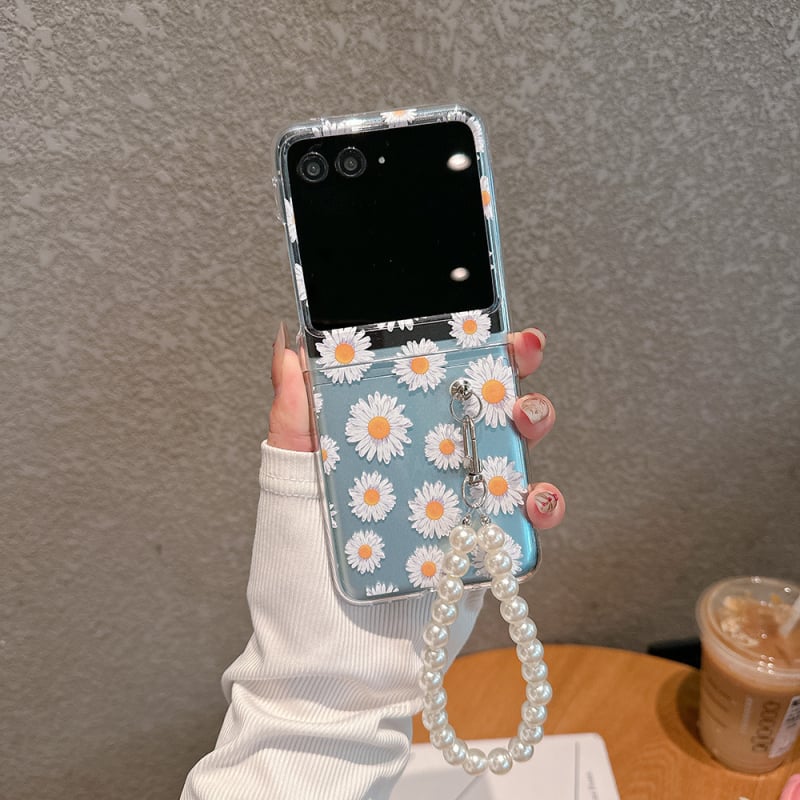 Carcasă de protecție Moto Razr 60 Ultra cu design floral pictat manual – margarete și viță de vie