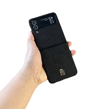 Husă de protecție pentru Samsung Z Flip3/4/5, cu textură încrucișată pentru ecran pliabil – elegantă