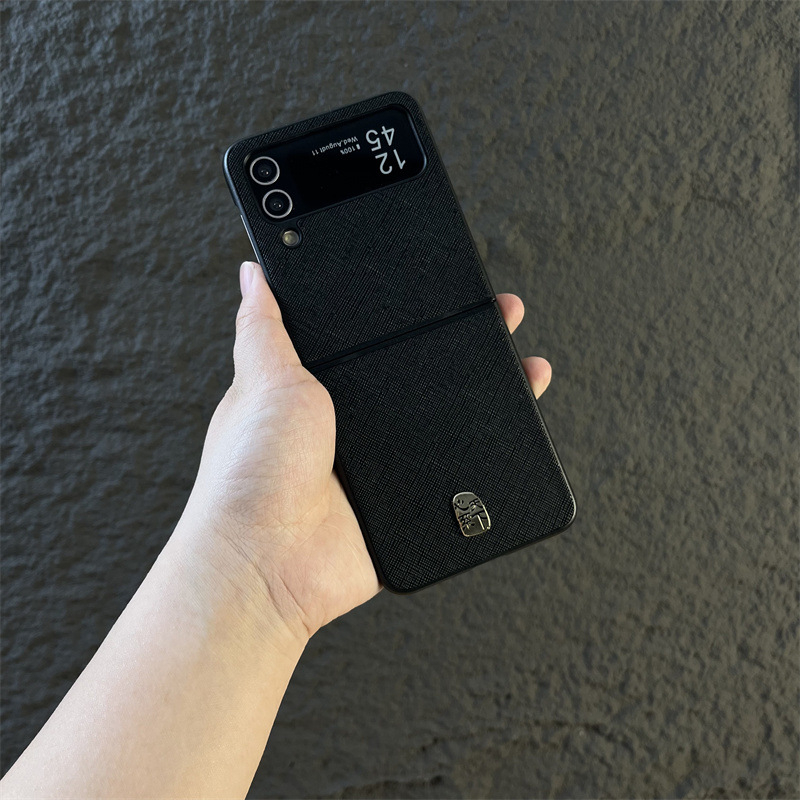 Husă de protecție pentru Samsung Z Flip3/4/5, cu textură încrucișată pentru ecran pliabil – elegantă