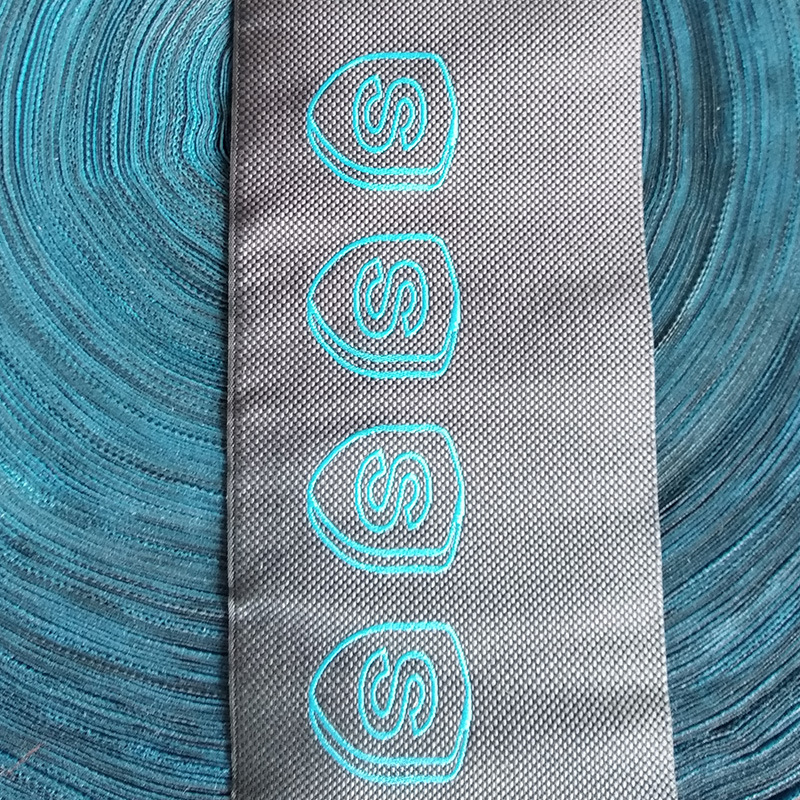 Jacquard traka s logom, crno-bijela i šarolna 3D reljefna rubna traka za torbe, dodaci, traka za znoj i pleteni elastični pojas