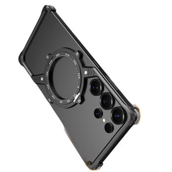 Carcasă metalică pentru Samsung S23 Ultra și S22 Ultra, cu suport în formă de S 360°, disipare a căldurii, rezistență la uzură, antiamprente și protecție la căderi