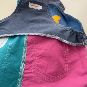 Dječji kombinezon s naramenicama, izvezenim medvjedićem i crtanim motivom, proljetno-jesenski japanski stil, mekan i udoban, patchwork hlače za braću i sestre