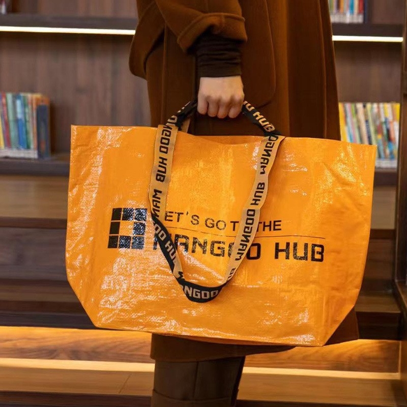 Prilagodljiva pletena torba za ručno nošenje, velika kapaciteta, vodootporna, s mogućnošću tiska logotipa