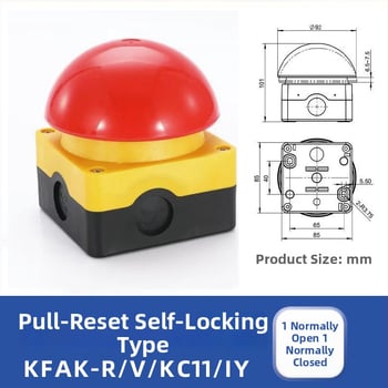 Pedálový vypínač núdzového zastavenia s hlavou huby, samo-resetujúci a uzamykateľný, model FAK-S/KC11/I