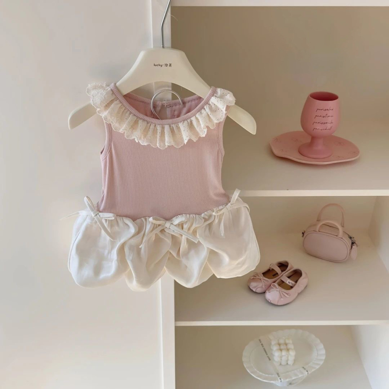 Dječja haljina bez rukava, ljetna haljina za princezu s mašnicom