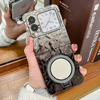 Huawei Nova Flip S futrola s gradijentnom bojom, sklopnim zaslonom, držačem ogledala i elektroplatiniranim čvrstim kućištem
