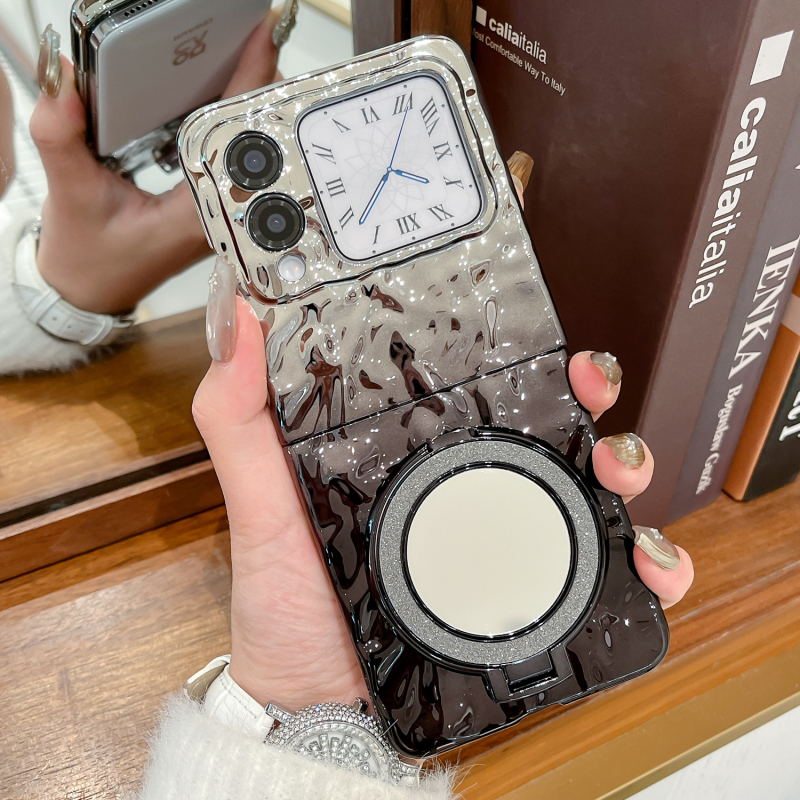 Huawei Nova Flip S futrola s gradijentnom bojom, sklopnim zaslonom, držačem ogledala i elektroplatiniranim čvrstim kućištem