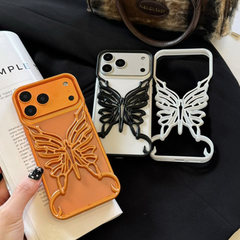 Elektroplakovaný 3D motýľový kryt pre iPhone 17 Pro Max, chladiaci kryt pre iPhone 15, štýlový pre iPhone 14