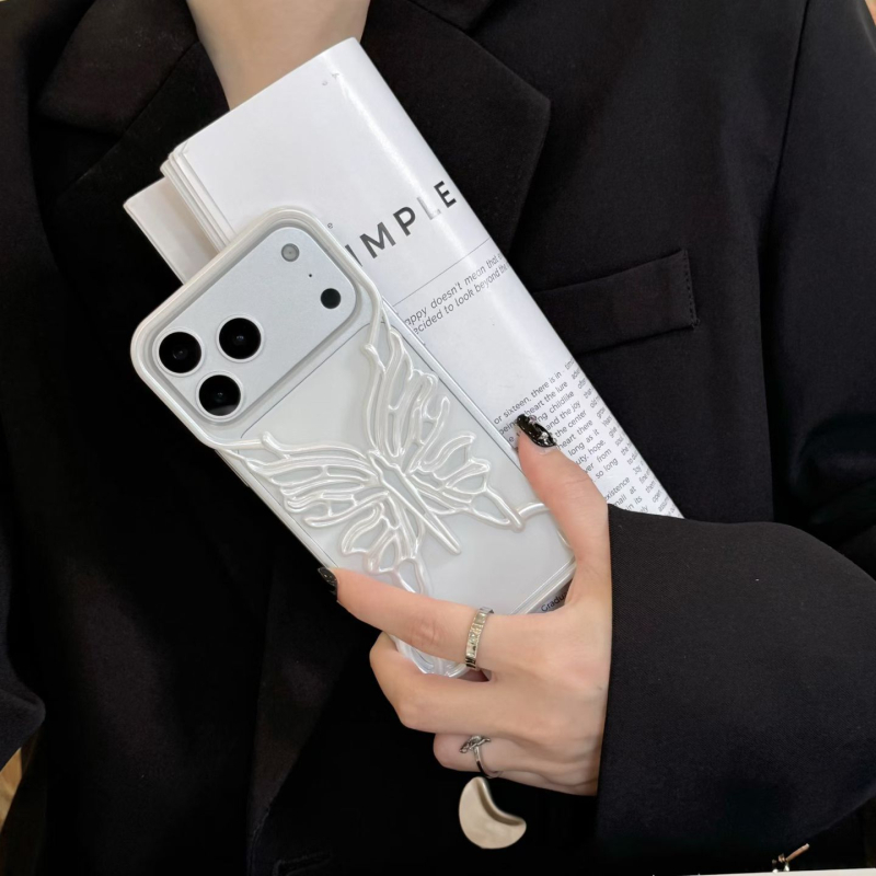 Elektroplakovaný 3D motýľový kryt pre iPhone 17 Pro Max, chladiaci kryt pre iPhone 15, štýlový pre iPhone 14
