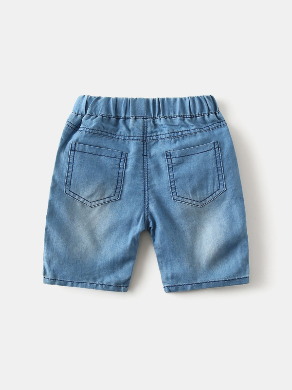 WAPYPY Ljetne dječje traperice, korejski stil, za dječake, denim 90% pamuka, kapri dužina, životinjski uzorak