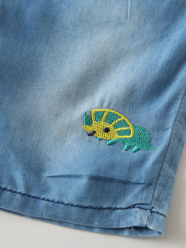 WAPYPY Ljetne dječje traperice, korejski stil, za dječake, denim 90% pamuka, kapri dužina, životinjski uzorak