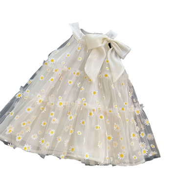 Κοριτσίστικο καλοκαιρινό φόρεμα με floral mesh, στυλ πριγκίπισσα, Α-γραμμή, 3–8 ετών