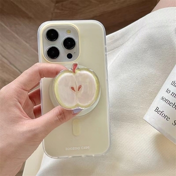 Kreativni magnetski stražnji poklopac s držačem za iPhone 11-14 seriju, TPU, bijela, otporna na habanje, zaštita od padova.