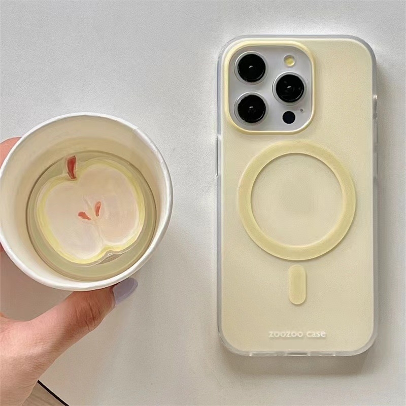 Kreativni magnetski stražnji poklopac s držačem za iPhone 11-14 seriju, TPU, bijela, otporna na habanje, zaštita od padova.