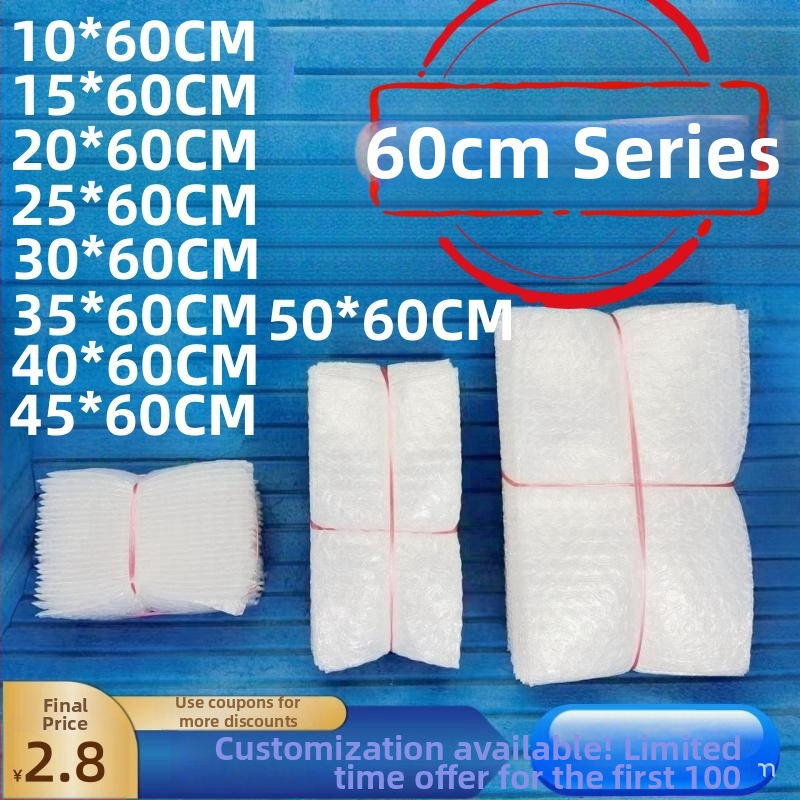 60 cm hrubšia transparentná bublinková taška na balenie a logistiku