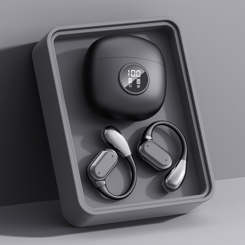 Q17Proows Bežične slušalice s koštanom vodljivošću, s kukom za uho, sportske, Bluetooth 5.3, visokokvalitetan zvuk, IPX5