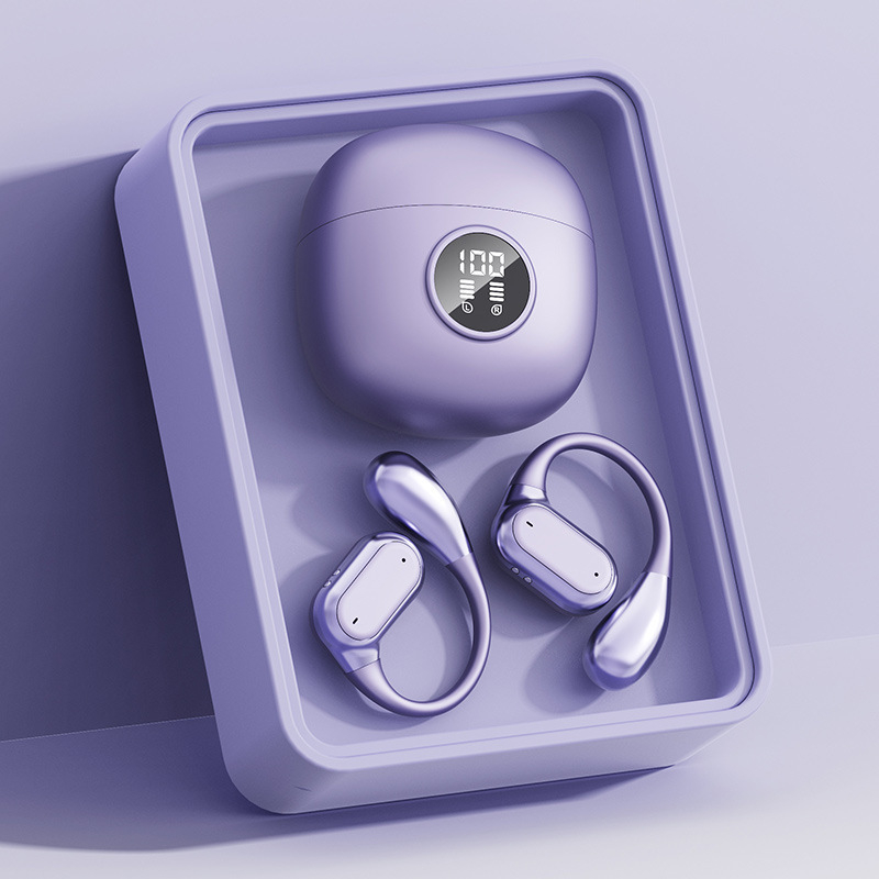 Q17Proows Bežične slušalice s koštanom vodljivošću, s kukom za uho, sportske, Bluetooth 5.3, visokokvalitetan zvuk, IPX5