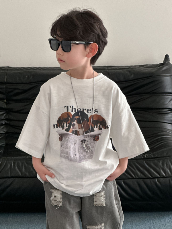 Gyerekeknek szóló pamut T‑shirt rövid ujjú, koreai stílus, nyár 2025, méretek 100–140 cm