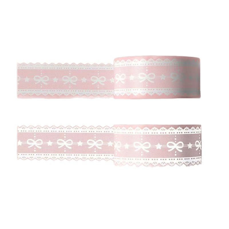Čipkasta traka za pakiranje u baletnom stilu, prozirna, ljepljiva, 100 m, širina 45 mm