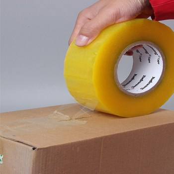 Paketna traka za siguranje paketa, vodootporna BOPP traka, prozirno bež boje, duljina 130 m, širina 45–55 mm