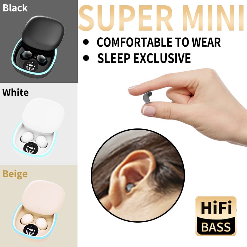 Bežične Bluetooth in-ear slušalice, nevidljiv mini dizajn, ultra kompaktne, dugi vijek baterije, režim spavanja, stereo zvuk, višestruko povezivanje, smanjenje buke, 360° zvuk, vodootporne
