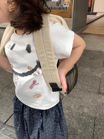 Pamukasta kratka majica za bebe s karikaturom, unisex, 0–12 mjeseci, ljeto 0075A282