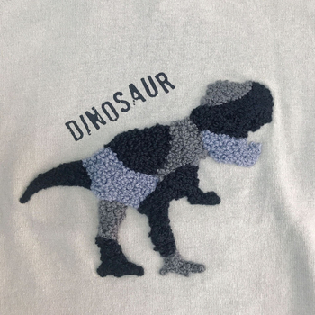 Uniszex pamut hosszú ujjú gyerekpóló dinoszaurusz hímzéssel, téli casual stílus