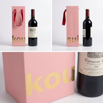 Darovna torba od kraft papira za crveno vino, za jednu ili dvije boce