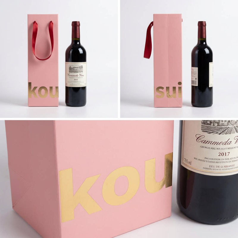 Darovna torba od kraft papira za crveno vino, za jednu ili dvije boce
