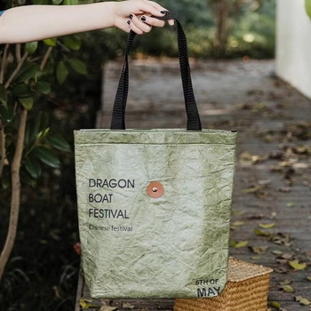 DuPont torba za kupovinu od kraft papira s prilagođenim logotipom, retro, vodootporna, ekološki prihvatljiva