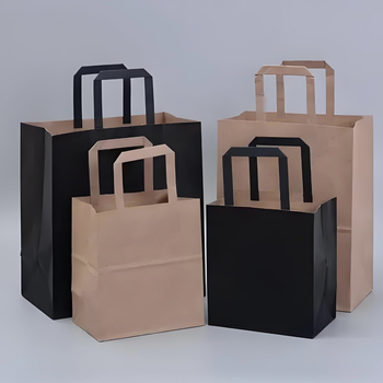 Kvadratna kraft papir torba za take-away pakiranje torti, prilagodljiva