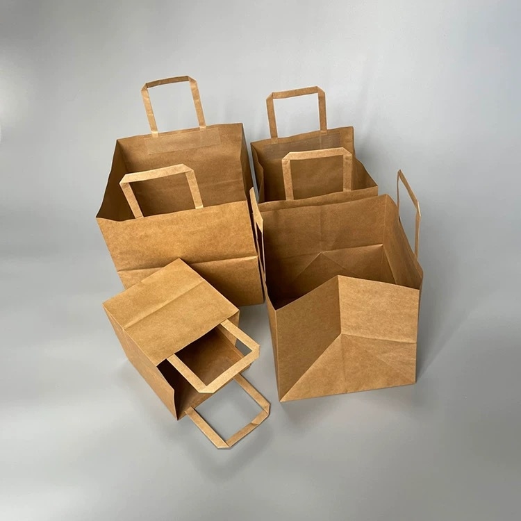 Kvadratna kraft papir torba za take-away pakiranje torti, prilagodljiva