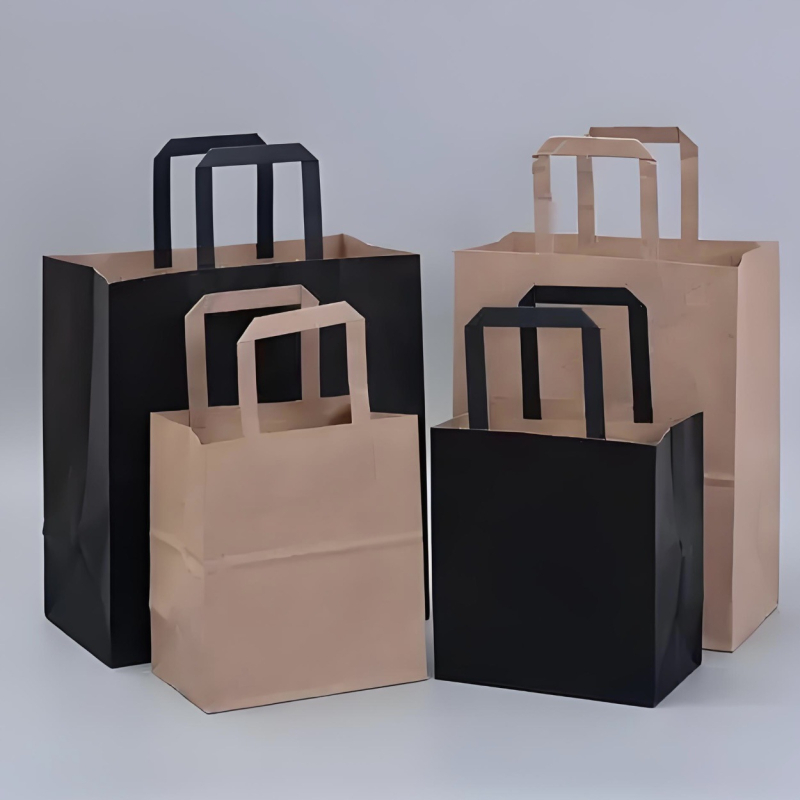Kvadratna kraft papir torba za take-away pakiranje torti, prilagodljiva