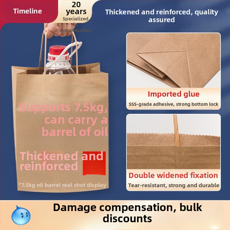 Kraft papirnata torba s ručkom za pakiranje – tiskana darovna torba za čaj s mlijekom, kavu, kolače i pečenje