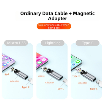 540° otočný magnetický Type-C adaptér pre prenos dát a 3A rýchle nabíjanie, magnetický káblový adaptér