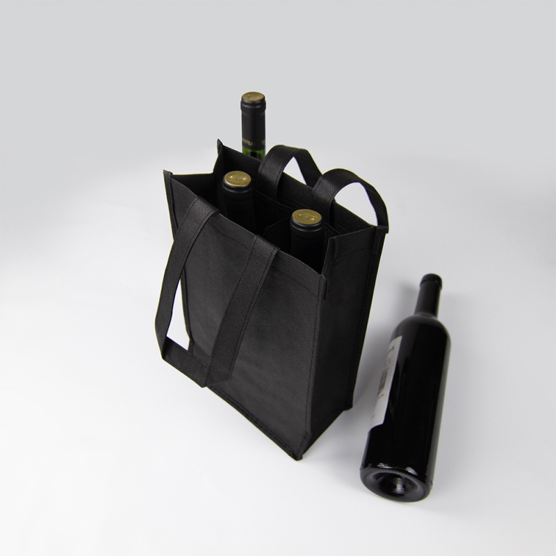 Torba za vino od netkanog materijala s pretincima za 1–6 boca, s logotipom tiskanim, prilagodljiva