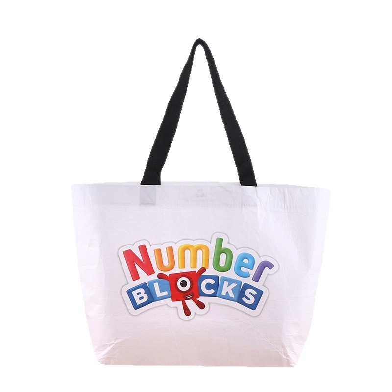 Prilagođena RPET Lixin platnena torba s laminiranim reklamnim otiskom, sklopiva netkana vrećica za kupovinu s kvadratnim dnom, šareni otisak