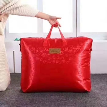 Oxford Jacquard tote torba za svilu deku, deku od perja i zimsku deku; crvena torba u obliku ingota; netkana torba