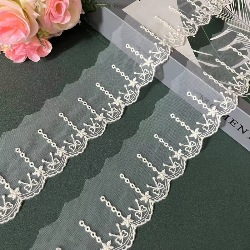 Delikatna mrežasta čipka s floralnim vezom u Lolita stilu za kućne tekstile, DIY ručna izrada, donje rublje, odjeća, jastuci za kauč i kućni dekor