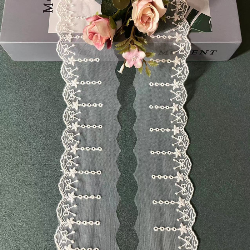 Delikatna mrežasta čipka s floralnim vezom u Lolita stilu za kućne tekstile, DIY ručna izrada, donje rublje, odjeća, jastuci za kauč i kućni dekor