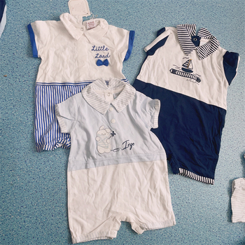 Salopetă de bebeluș din bumbac, bretele, mâneci scurte, unisex