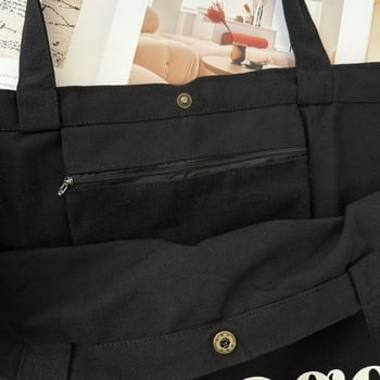 Platnena tote torba s prilagodljivim logotipom, minimalistički umjetnički stil, za rame, velika kapaciteta za putovanja