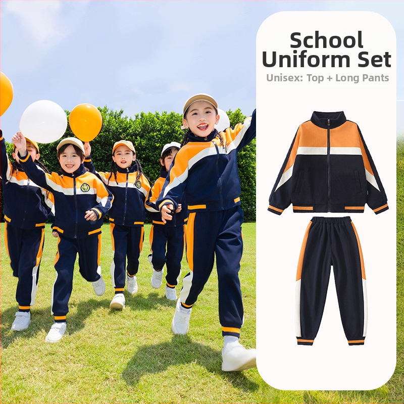 Trojdielny set školských uniform pre deti od škôky po základnú školu, jar a jeseň