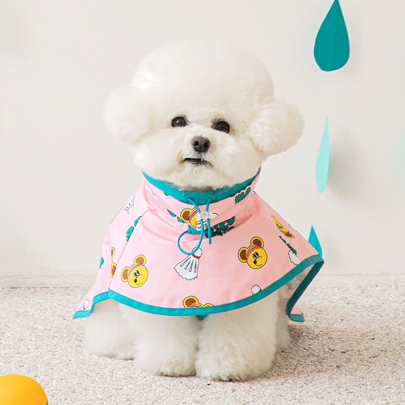 Vodootporna kišna jakna za psa s kapuljačom, karikaturalnog stila, za male i velike pse (Teddy/Bichon)