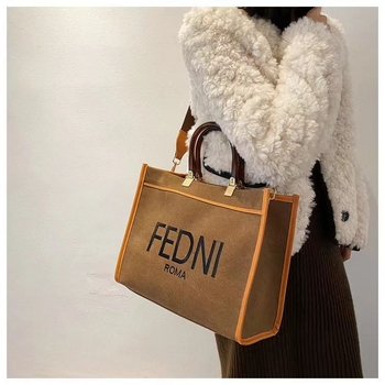 Modna platnena torba za gradski stil, velik kapacitet, s naramenicom i crossbody remenom, novi vintage stil
