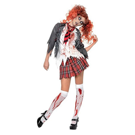 Személyre szabott Halloween jelmez férfiaknak — zombi jelmez, véres horror hangulat, diák-szellem sminkkel maskarára