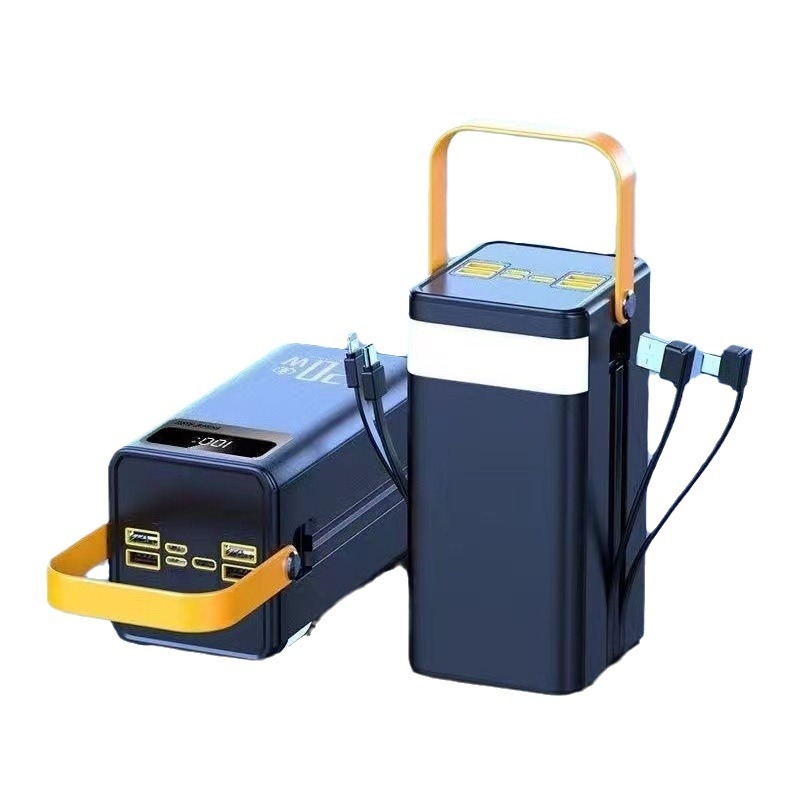 Vanjska power banka 120W brzog punjenja, kapaciteta 200000 mAh, s ugrađenim kabelom, za prijenos uživo na otvorenom