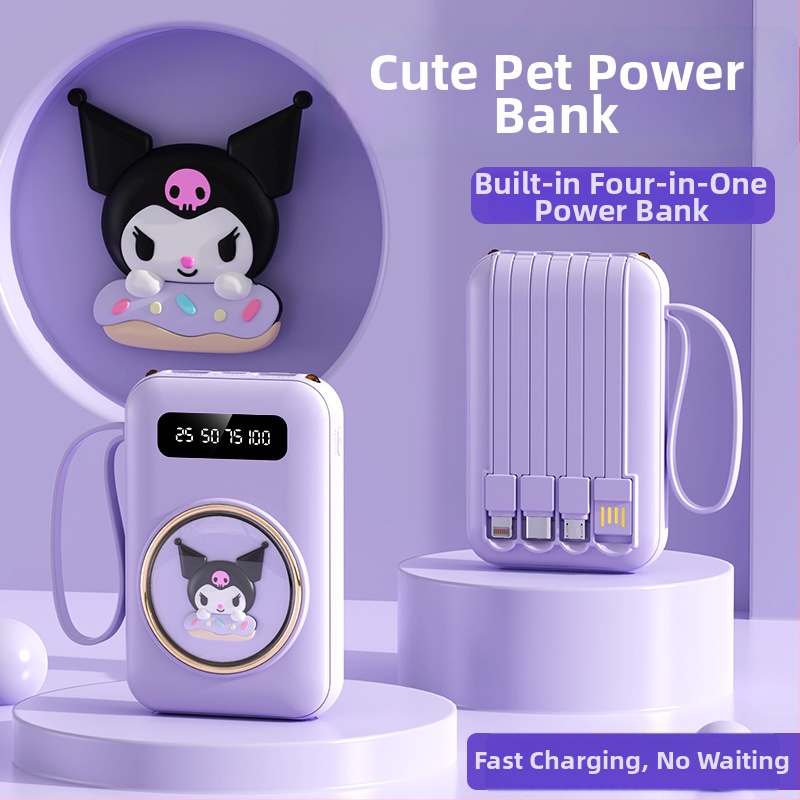 Mini figurica s ugrađenim kabelom, power banka 20000 mAh, kompaktni prijenosni punjač, prilagodba poklona